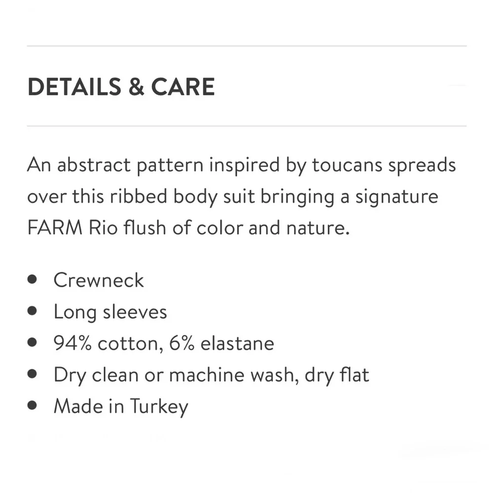 Farm Rio Toucanissimo Long Sleeve Stretch Cotton Body Suit - Picture 8 of 10